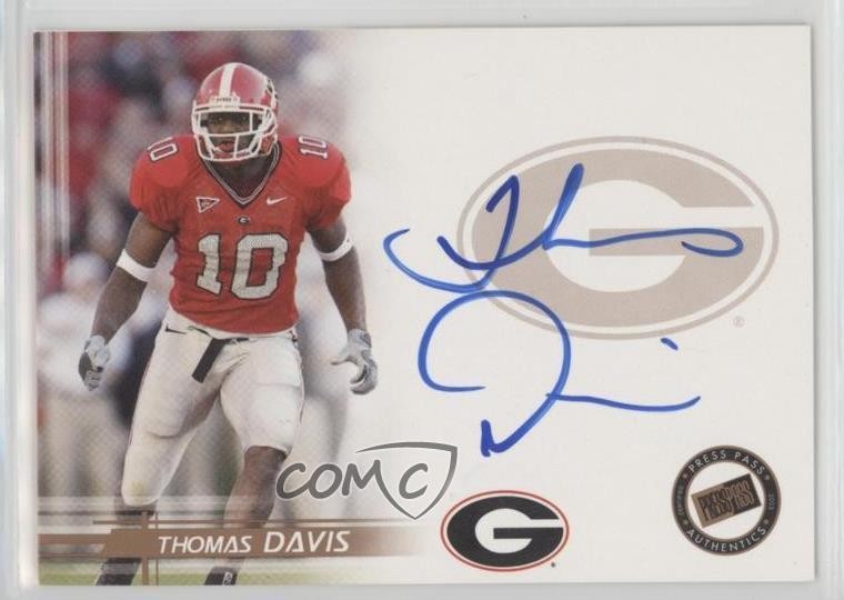 2005 Press Pass Bronze Thomas Davis Rookie Auto RC 05u8