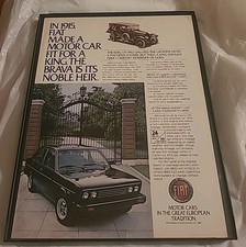 Fiat Brava Framed Print Ad 8.5x11 1980 Vintage 
