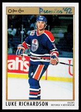 1991-92 O-Pee-Chee Premier Luke Richardson #46 Edmonton Oilers