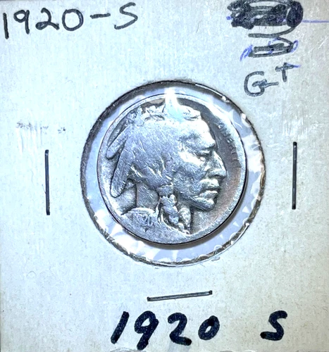 1920-S Buffalo Nickel  - Good+ Grade (G+)