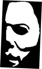 Michael Myers Half Scary Face Vinyl Decal Sticker White 6 X 3.3 inch for Car