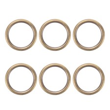 6 Pcs 3/4" x 0.2" Metal O Ring Solid Seamless Welded Brass Round Rings Bronze