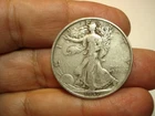 USA  SILVER WALKING LIBERTY  50  CENTS   1937 S
