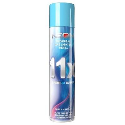 Neon 11X Refined Butane Lighter Gas Fuel Refill 300 mL 10.14 oz (Pack of 1) 