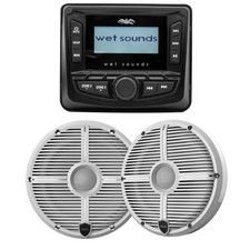 Wet Sounds WS-MC-5 Stereo w/ 2.7" LCD RECON 6 XW Grilles