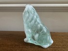 VINTAGE MOSSER GLASS COLLIE DOG FIGURINE AQUA GREEN OPALESCENT SLAG 3" — photo 4