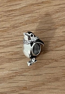 Pandora Charm Silber ALE S925 Skifahrender Pinguin