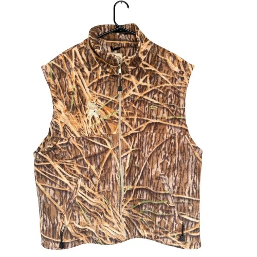 Avery Vest Mens XL Brown Camo Fleece Full Zip Hunting California Waterfowl - product listing photo