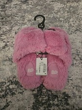 BP Pink Faux Fur Slippers Cozy Indoor Footwear