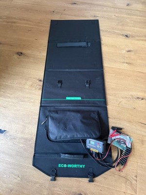 ECO-WORTHY 120W mobiles Solarmodul Solarpanel Solartasche + 20A PWM Solarregler