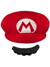 Adults Nintendo Mario Brothers Mario Mustache And Hat Costume Accessory