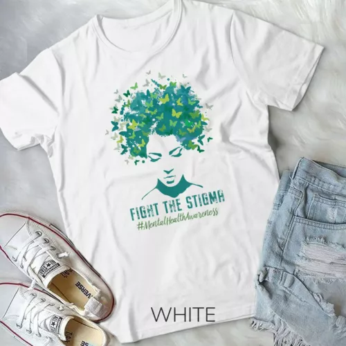 Mental Health Awareness Month Fight The Stigma Positive Quote Unisex T-shirt - Picture 1 of 2