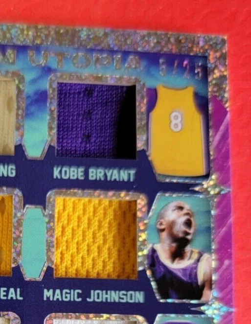 KOBE BRYANT LARRY BIRD MAGIC JOHNSON SHAQ MALONE STOCKTON DR J JERSEY CARD #5/25 - Image 3 of 3
