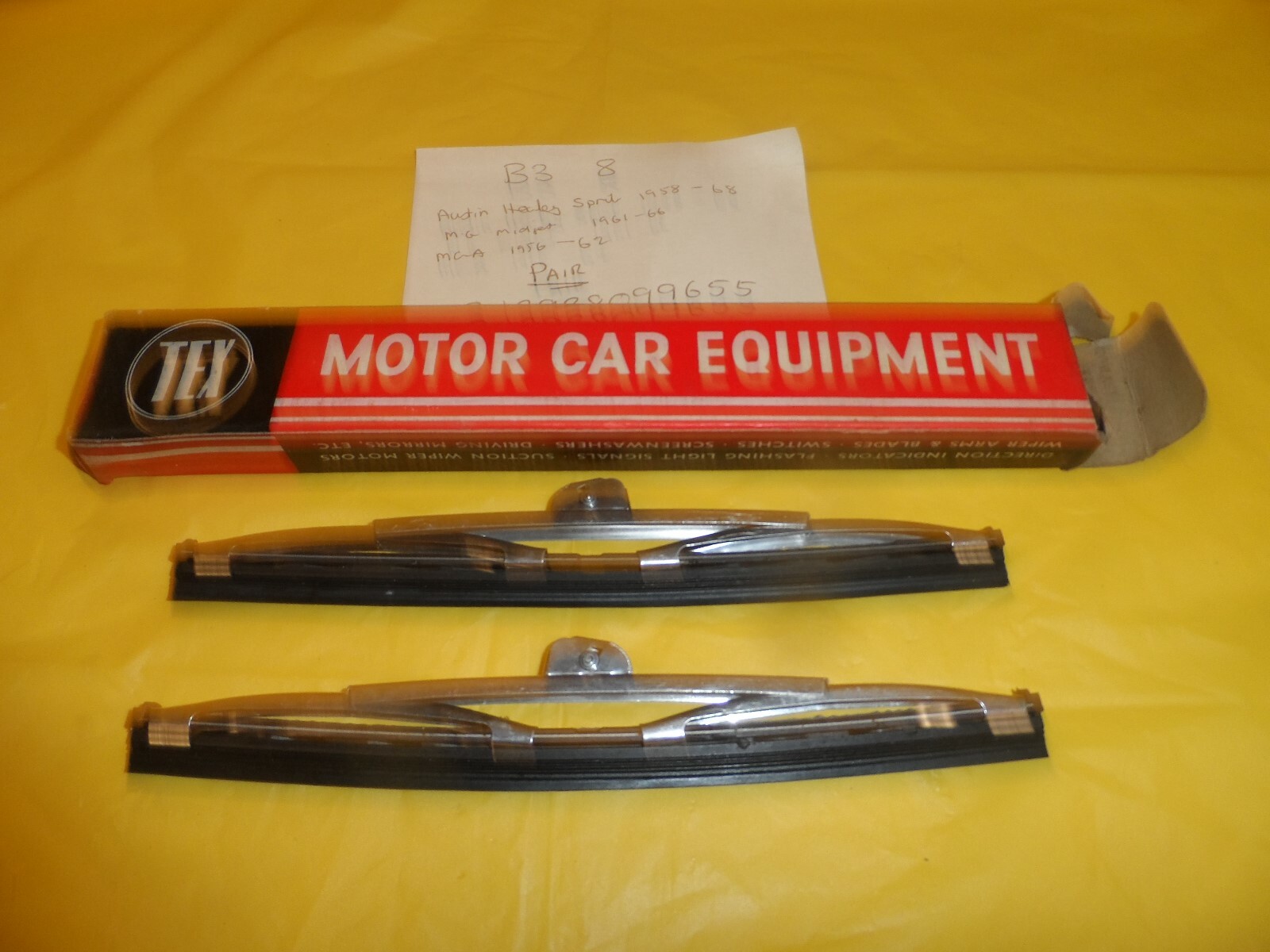 MGA MG MIDGET AUSTIN HEALEY SPRINT PAIR OF STAINLEES STEEL WIPER BLADES