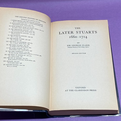 OXFORD HISTORY OF ENGLAND, THE LATER STUARTS 1660- 1714 G. N. CLARKE 1980 2nd ed