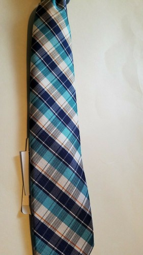 Jungen Chaps Marke blau/aqua kariert Polyester 14" Clip auf Krawatte - Bild 2 von 2