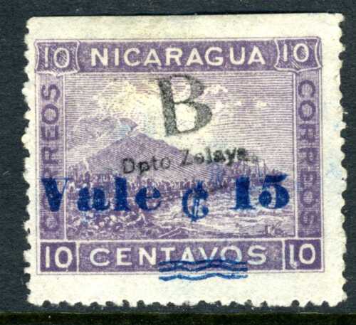 Nicaragua 1905 Bluefields 15¢/10¢ Violet Lithographed Momotombo U846 - 第 1/1 張圖片