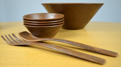 THERMO-SERV Westwood Salad Bowl Set (Wood Grain Finish) Made in U.S.A.