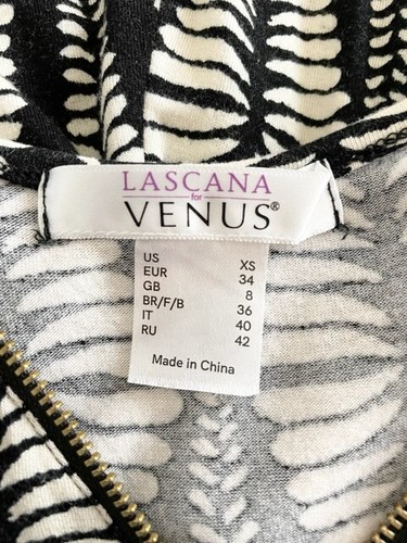 Lascana Venus Women Tank Romper Size XS Black Beige V Neck Zipper Shorts Pockets - Picture 10 of 12