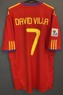 VILLA 7 MEN SPAIN NATIONAL 2010/2011 WINNER FOOTBALL SOCCER SHIRT JERSEY SIZE XL