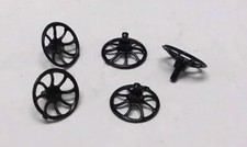 5 LIONEL PLASTIC BRAKE WHEELS O SCALE  O GAUGE FREIGHT CAR WHEEL PART BLACK 