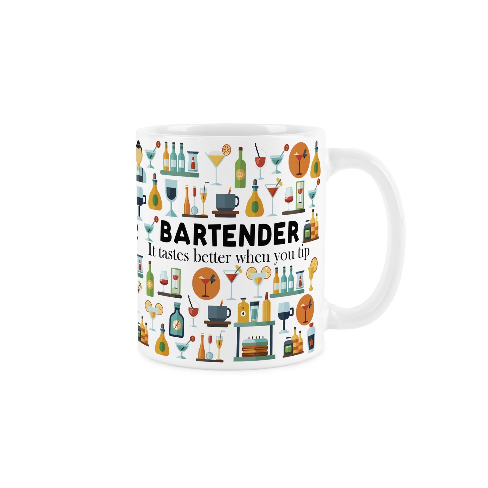 Bartender Mug - Humorous Hospitality & Bar Staff White Ceramic Mug Gift