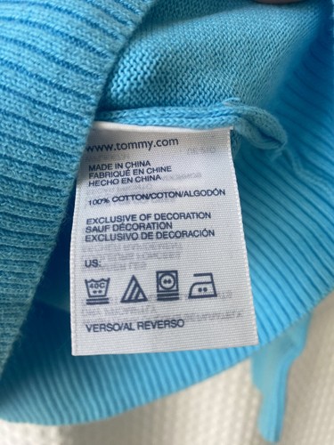 Tommy Hilfiger~Kids Boys Sz 4 4T~Childrens Knit Sweater~Turquoise Blue~Cotton - Picture 6 of 6