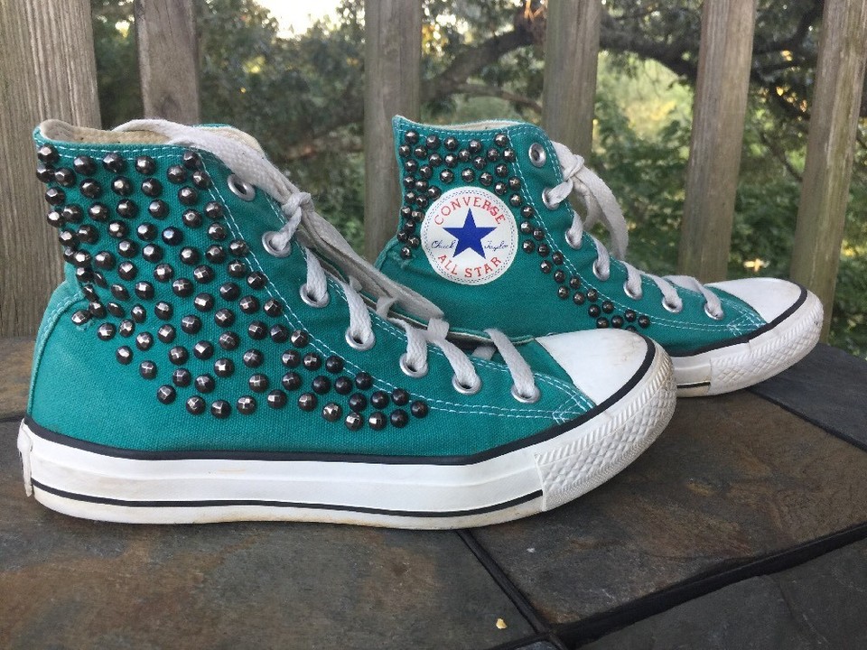 CONVERSE Chuck Taylor Brass Stud Green Athletic Shoes Mens Size 5