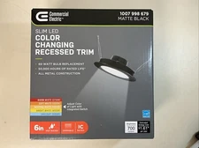 Commercial Electric Ultra-Slim 6 in. Retro Fit Recessed Integrated LED Black