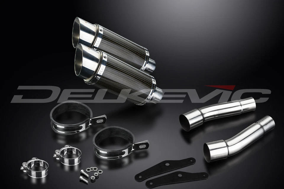 Kit silenciador escape carbono redondo 8" Ducati Monster 620 2002-06 Delkevic Slip On Foto 4 de 4