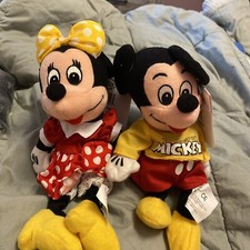Disney Store and Parks Mini Bean Bag Plush Mickey  Minnie Set
