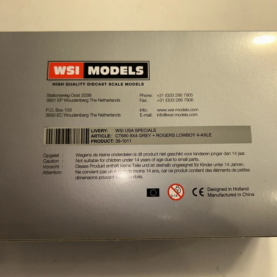 WSI Model Caterpilllar CT680 6x4 CAT Grey/Black Rogers Lowboy 4-Axle  39-1011 - Image 2 of 4