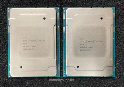 Lot of (2) SR3GH Intel Xeon Silver 4110 8-Core 2.10GHz 9.60GT/s UPI ...