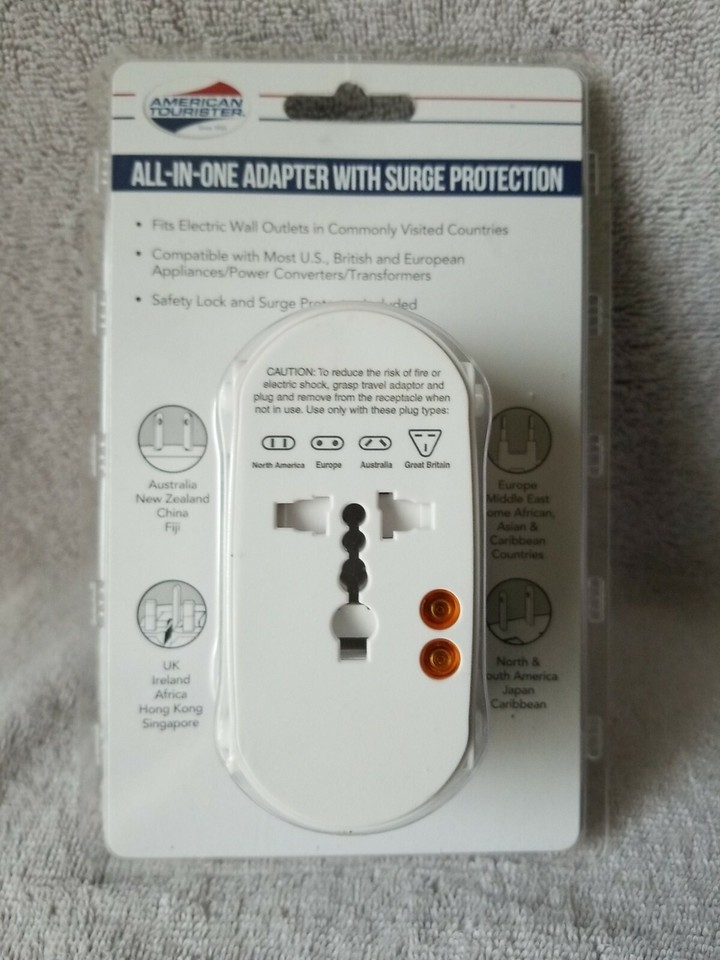 American Tourister All-in-One Adapter with Surge Protection