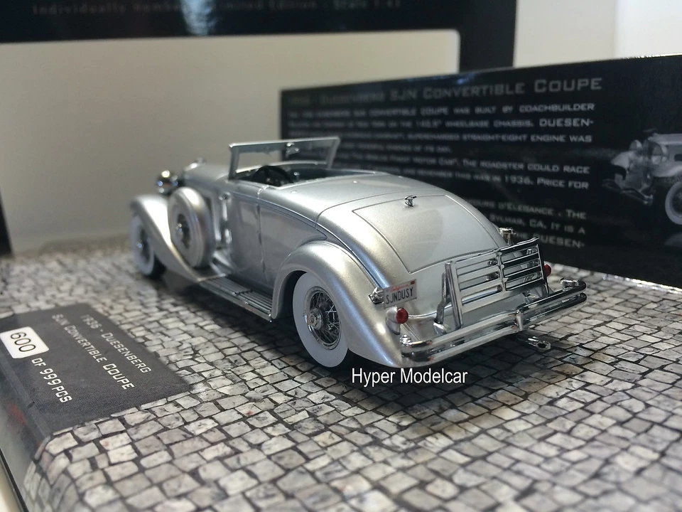 MINICHAMPS 1/43 Duesenberg SJN Supercharged Convertibile 1936 Silver 437150330 - Immagine 3 di 3
