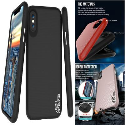 Für Apple iPhone 7 8 Plus XS Neu Schock Dual Layer Handyhülle + Displayschutz