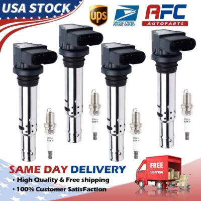 new igniton Coil+Spark Plug For VW Golf 1.4 TSI VW Polo Jetta 1.6 FSI Tiguan