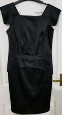 Black Satin look evening dress by South size 10