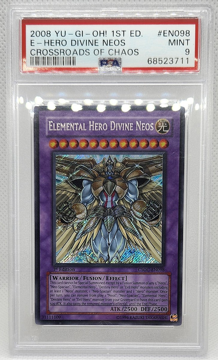 YUGIOH 1ST ED CSOC-EN098 ELEMENTAL HERO DIVINE NEOS SECRET PSA 9