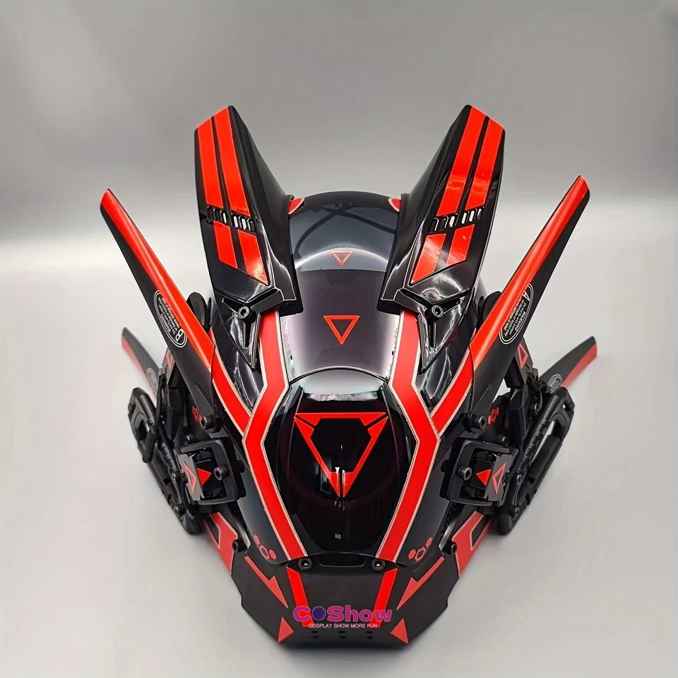 Máscara Punk LED Futurista Unisex Accesorio de Juego de Rol Mecánico con Luz Redonda Foto 3 de 4