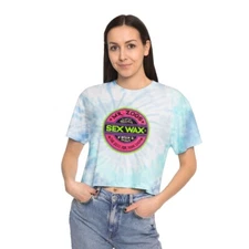 Mr. Zogs Sex Wax Large Neon 2 Logo Premium Tie-Dye Crop Top
