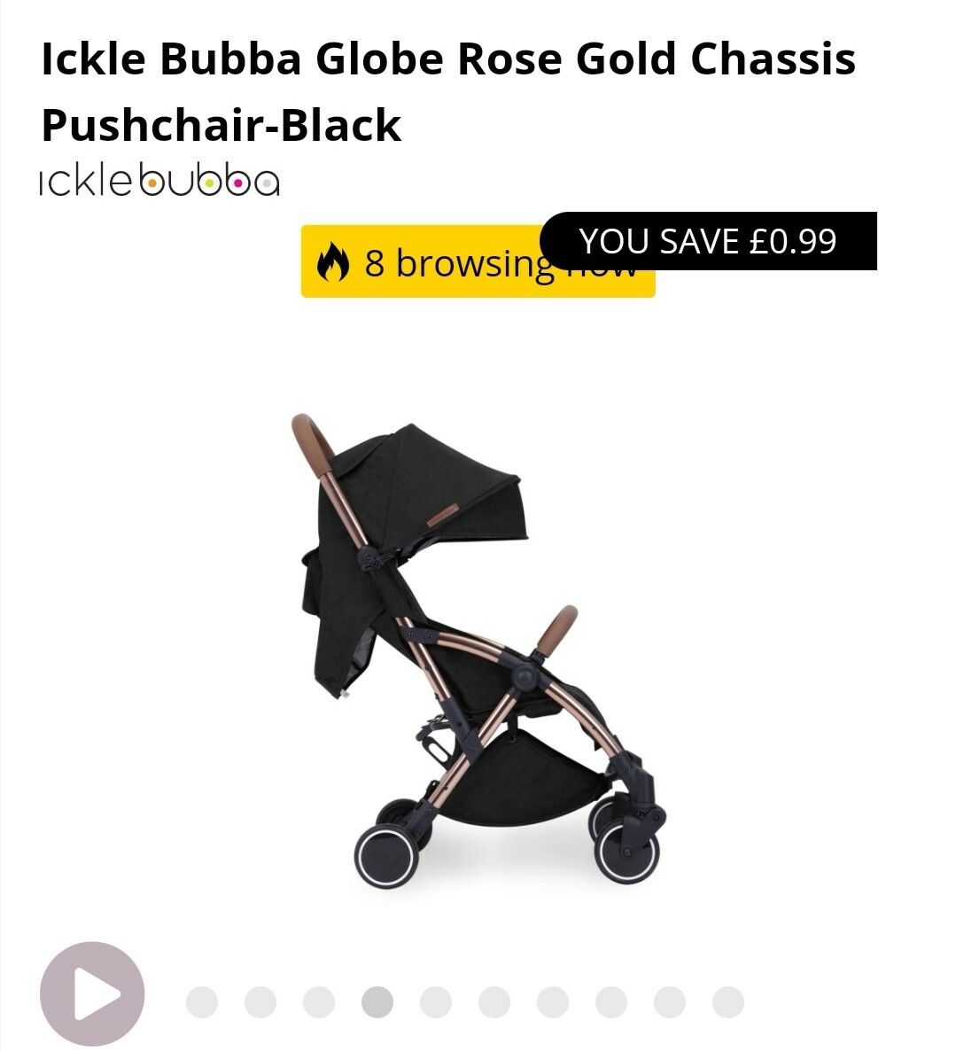 black and rose gold pushchair