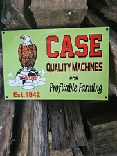 OLD  CASE TRACTORS PORCELAIN FARM MACHINE SIGN  12" X 8" NICE SIGN 