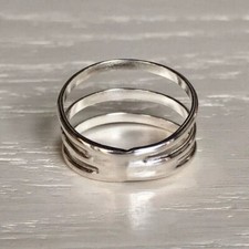 Anello Meditazione Argento Sterling 925 Massiccio Fascia Dichiarazione Anello Fatto a Mano Tutte le Misure