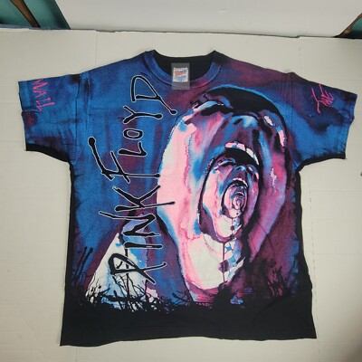 VTG Pink Floyd the wall all over print shirt AOP single Stitch