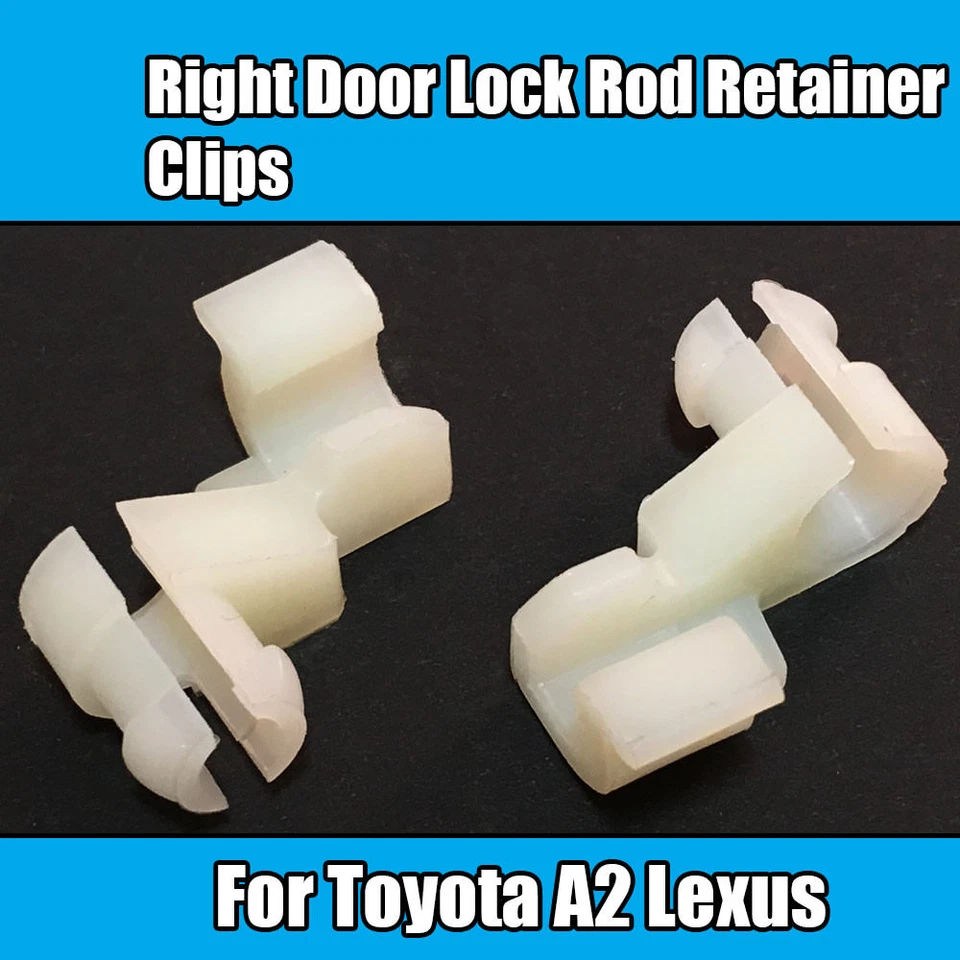 2x clips de varilla de bloqueo de puerta para Toyota A2 Lexus retenedor del lado derecho plástico blanco