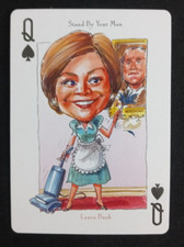 2004 Politicards Playing Card Red Back Laura Bush Queen Spades