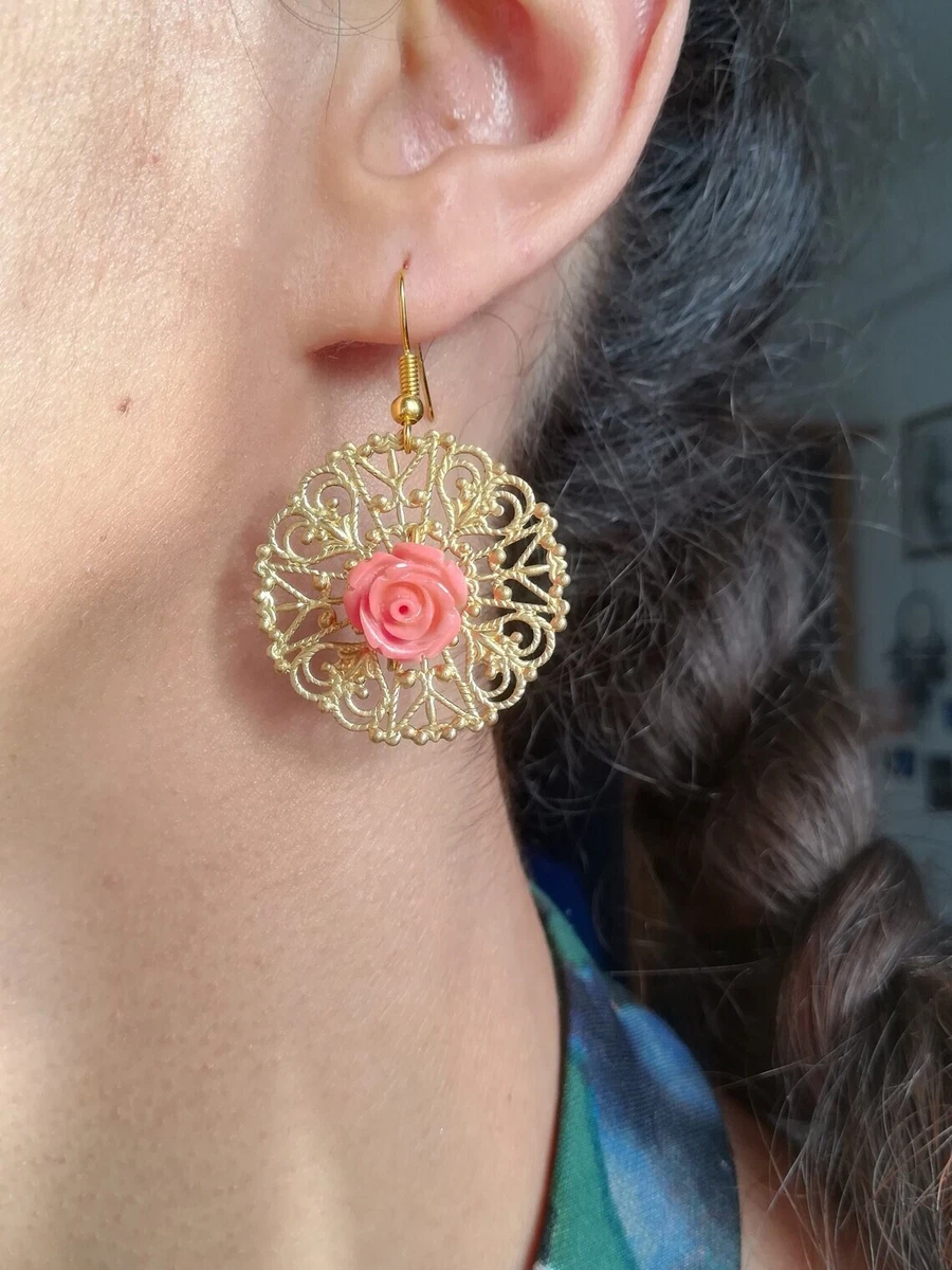 Orecchini di lusso rosa corallo | Acquisti Online su