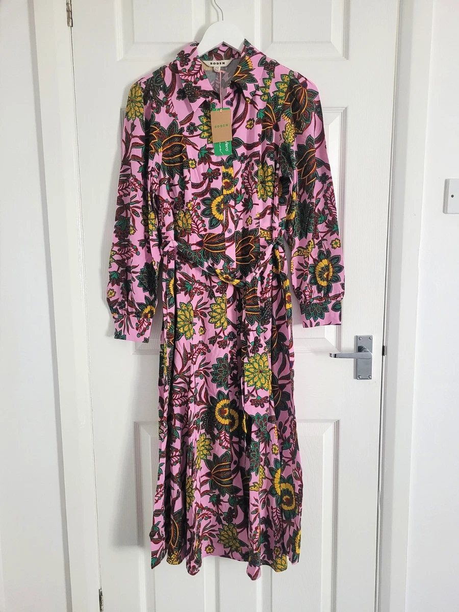 chinese dress ladies Martha Godet Maxi Shirt Dress-Blue, Kaleidoscopic Paisley main image 1