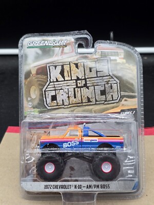1:64 GreenLight KINGS OF CRUNCH 3 1972 Chevrolet K10 AM/PM BOSS Monster Truck